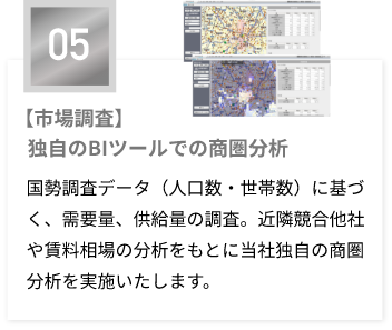 【市場調査】独自のBIツールで商圏分析