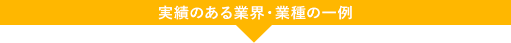 実績のある業界・業種の一例
