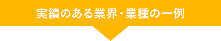 実績のある業界・業種の一例